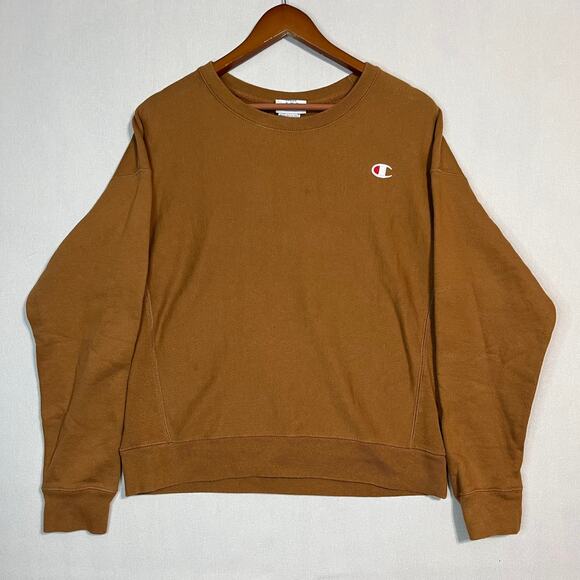 Champion Reverse Weave Men's Crewneck Sweatshirt Brown - Size L - Picture 2 of 7